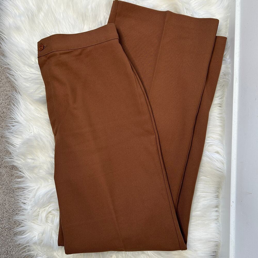LEVIS Vintage 70s Brown Pants Womens 18 Khaki Trousers Retro Academia Twee Chic